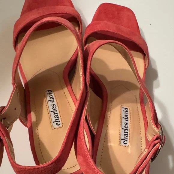 Charles David Pink Jordan Suede Wedge Heel-NWOT - Picture 6 of 14